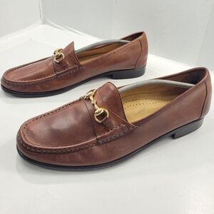 COLE HAAN HORSEBIT LUGGAGE BROWN LEATHER LOAFER SHOES MEN'S SIZE 14M CO1061